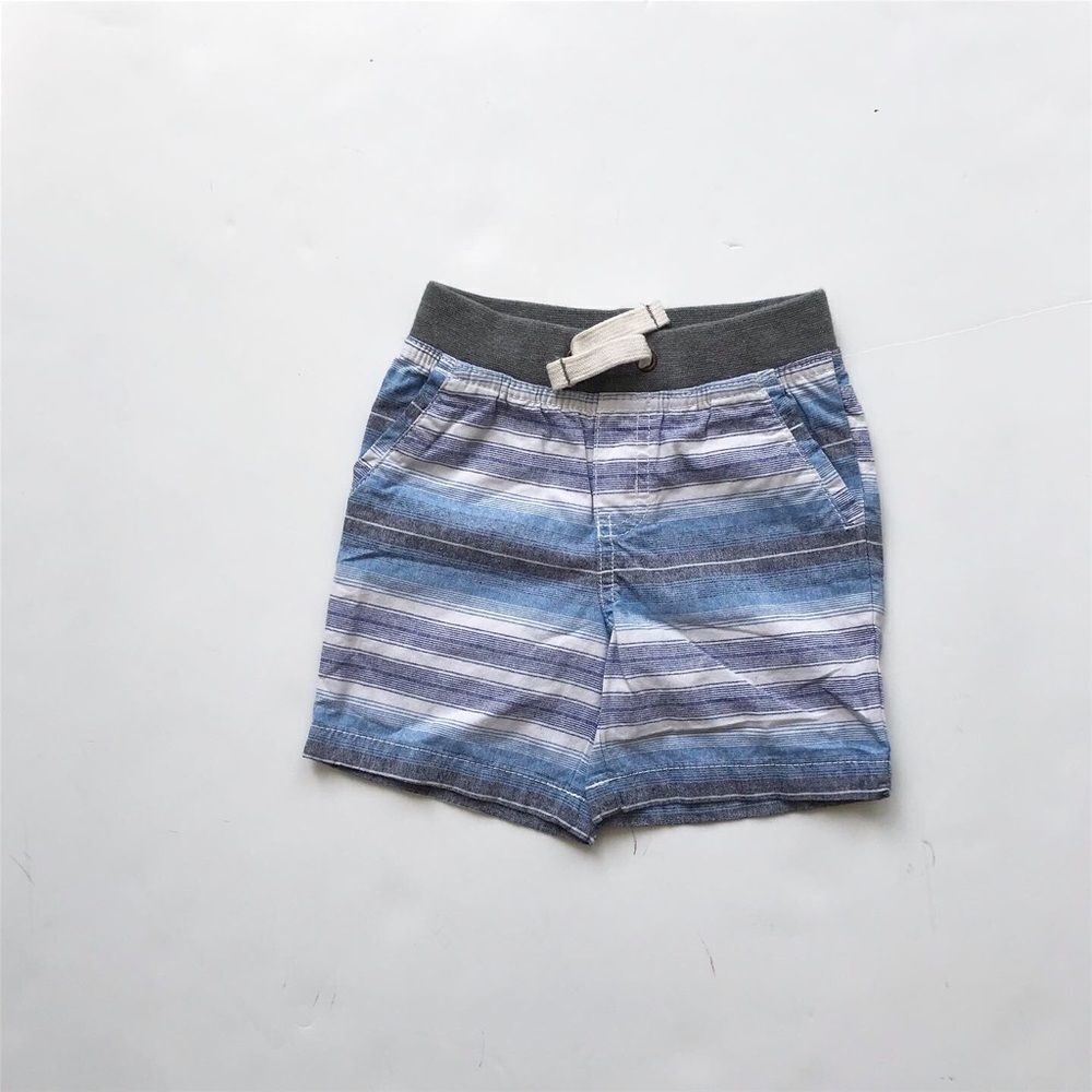 Cherokee blue/gray striped shorts EUC 18 months